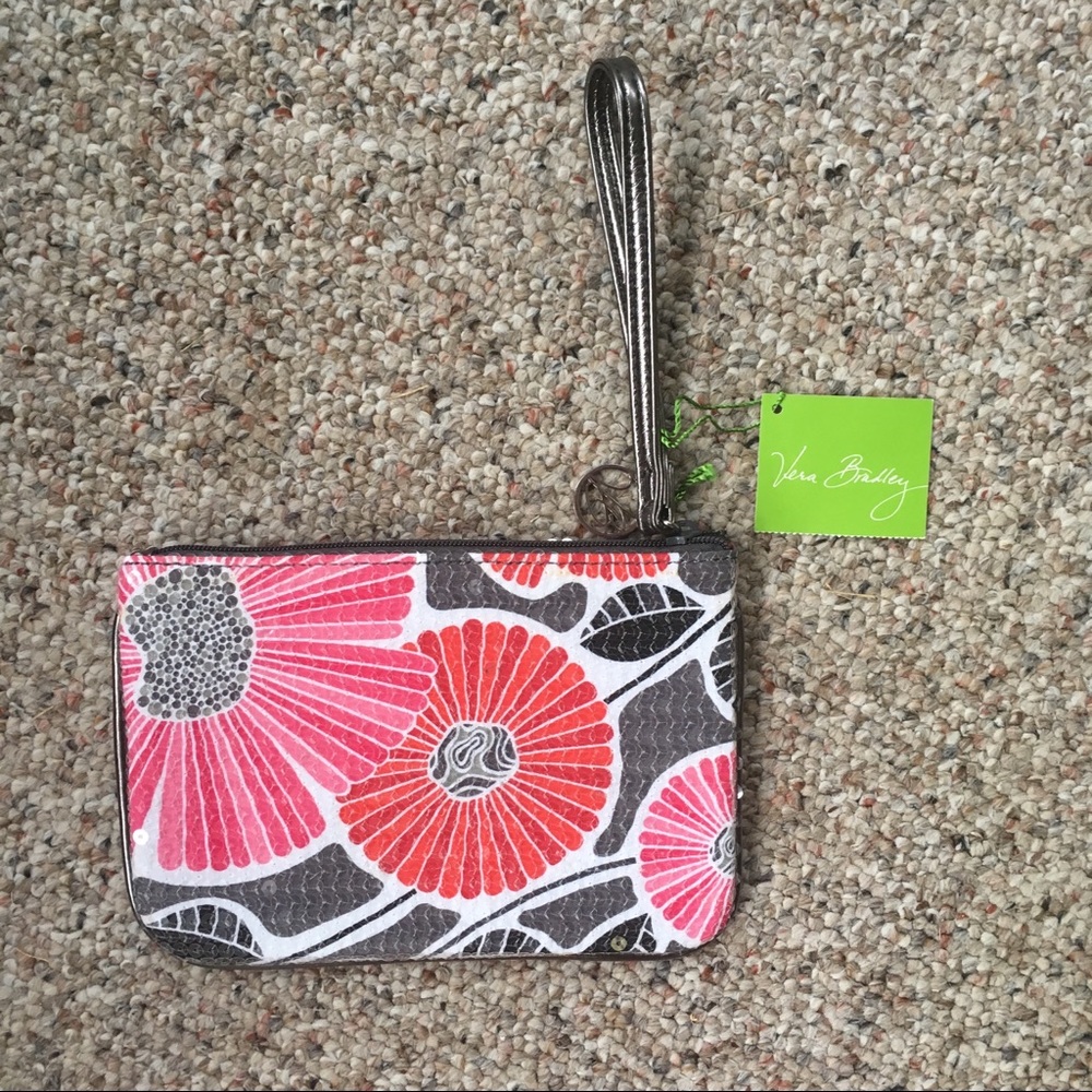 Vera Bradley Shimmer Wristlet Cherry Blossoms